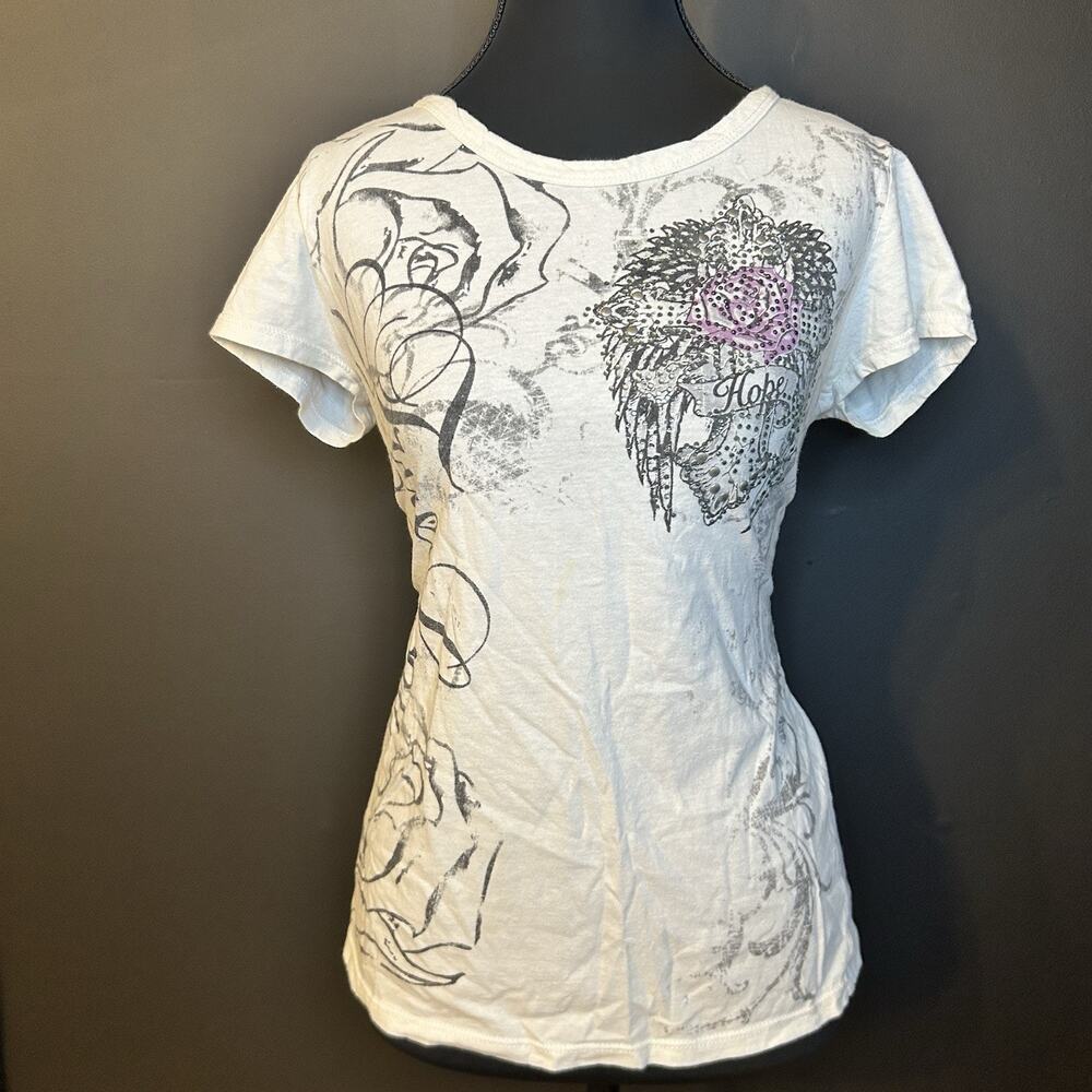 Y2K VTG Cotty On Rhinestone Graphic T Shirt Women's Size Medium